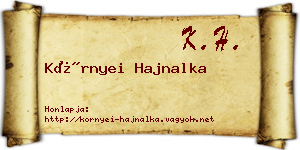 Környei Hajnalka névjegykártya